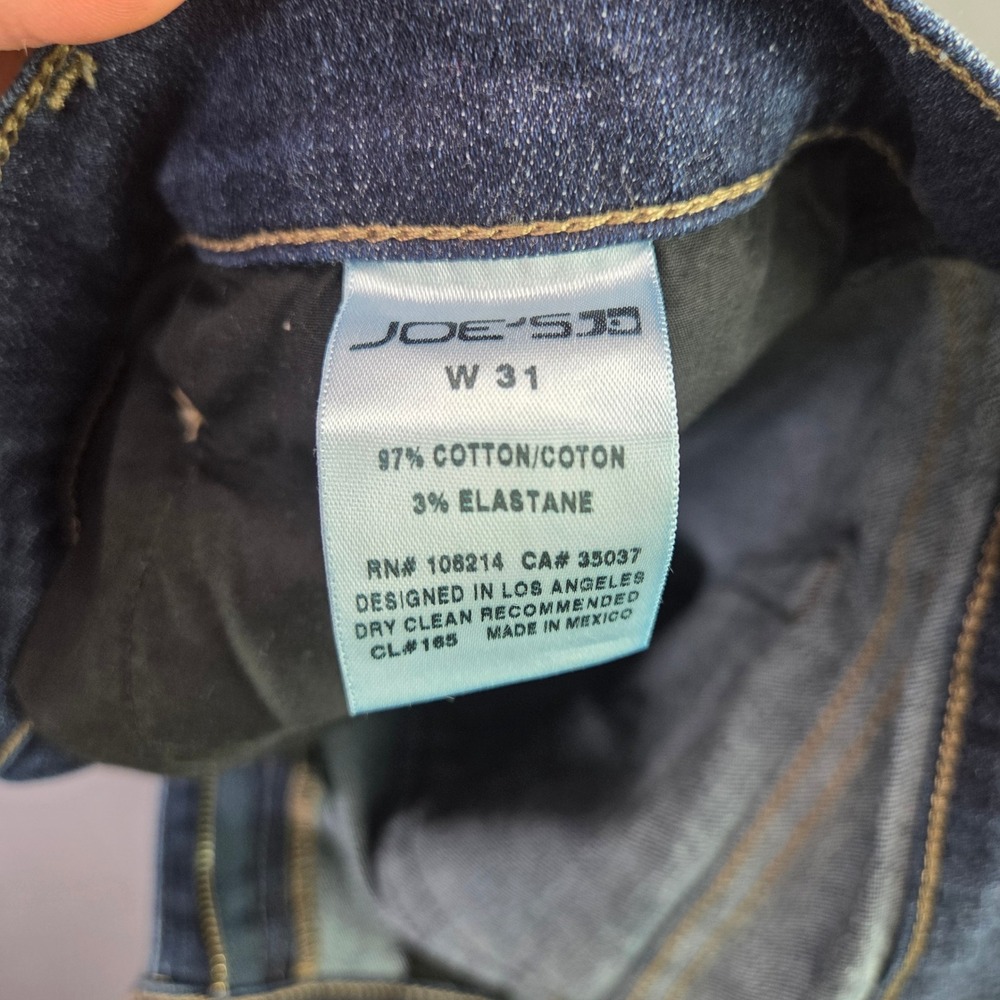 Joe's Jeans Denim Shorts Dark Wash Stretch Size 31 Blue Mid Rise Bermuda 3861 - Picture 7 of 8